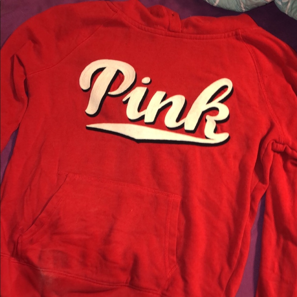 pink victoria’s secret hoodie